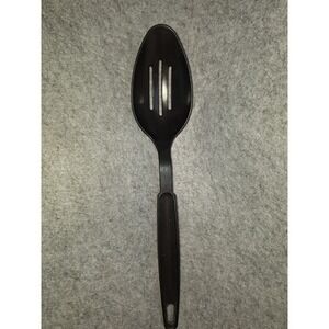 Vintage Ekco 3 Slotted Serving Spoon Black Dishwasher Safe 11 Inches Good Condit